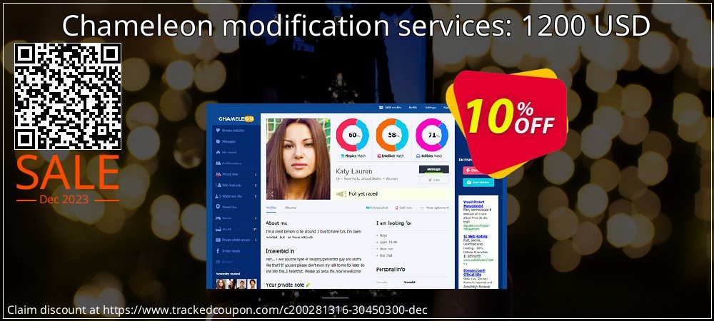 Chameleon modification services: 1200 USD coupon on World Backup Day discount