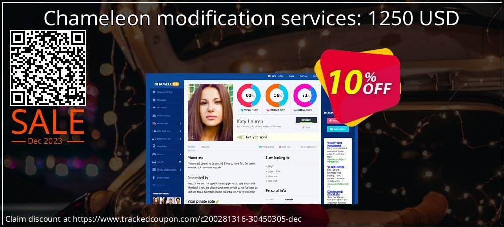 Chameleon modification services: 1250 USD coupon on Mother Day deals