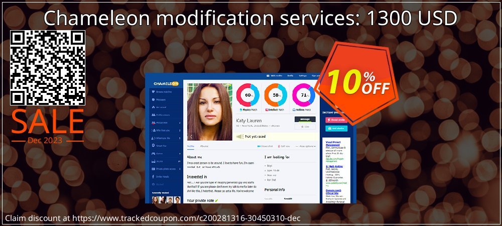 Chameleon modification services: 1300 USD coupon on Mother Day super sale