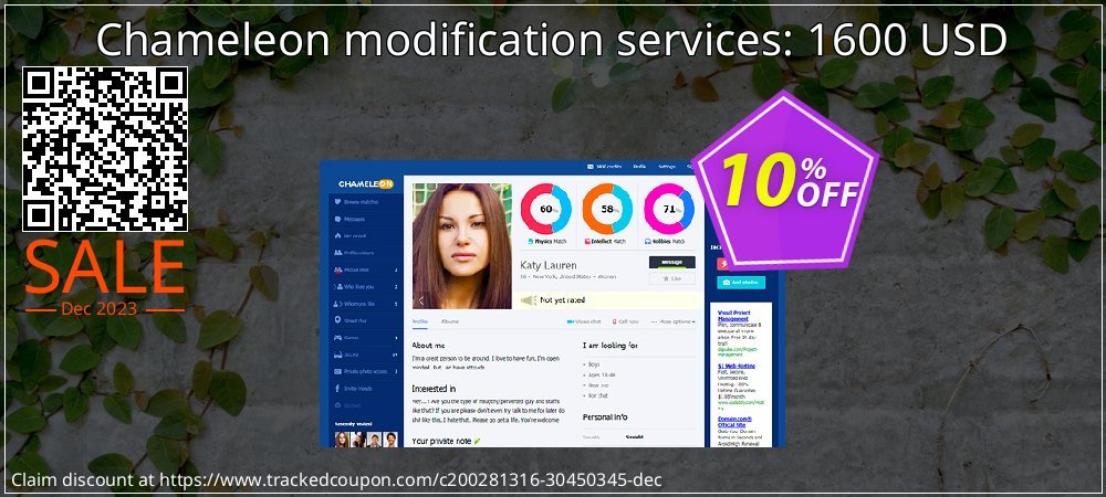 Chameleon modification services: 1600 USD coupon on Mother Day offering sales