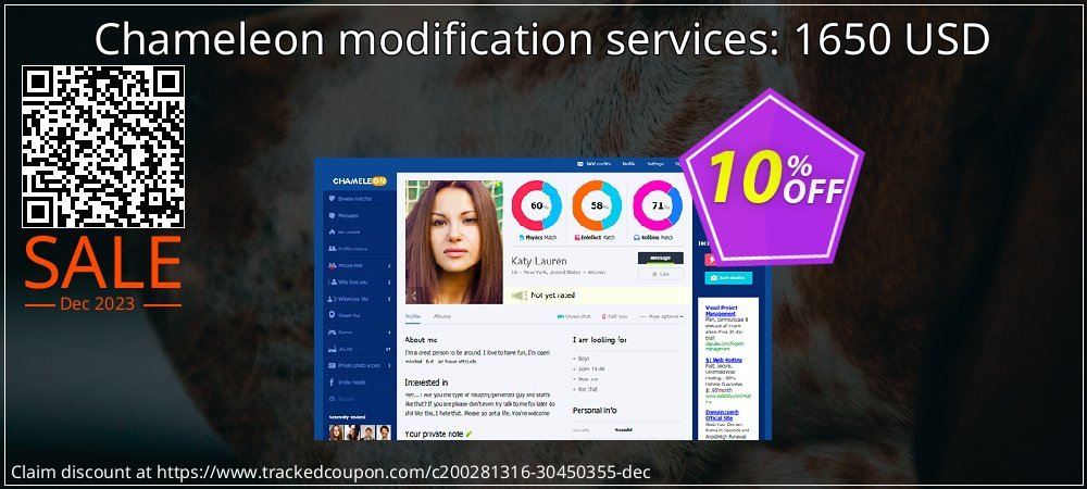 Chameleon modification services: 1650 USD coupon on Mother Day super sale