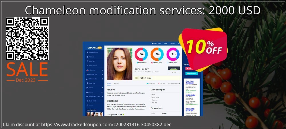 Chameleon modification services: 2000 USD coupon on Working Day super sale