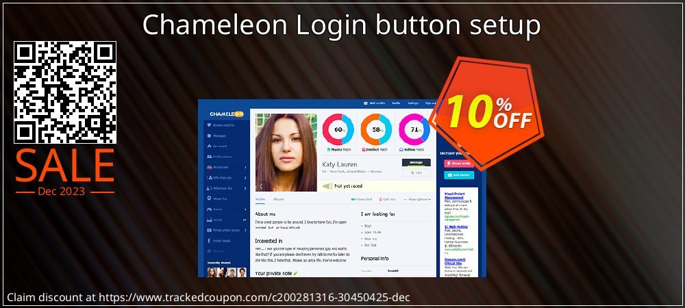 Chameleon Login button setup coupon on National Walking Day discount