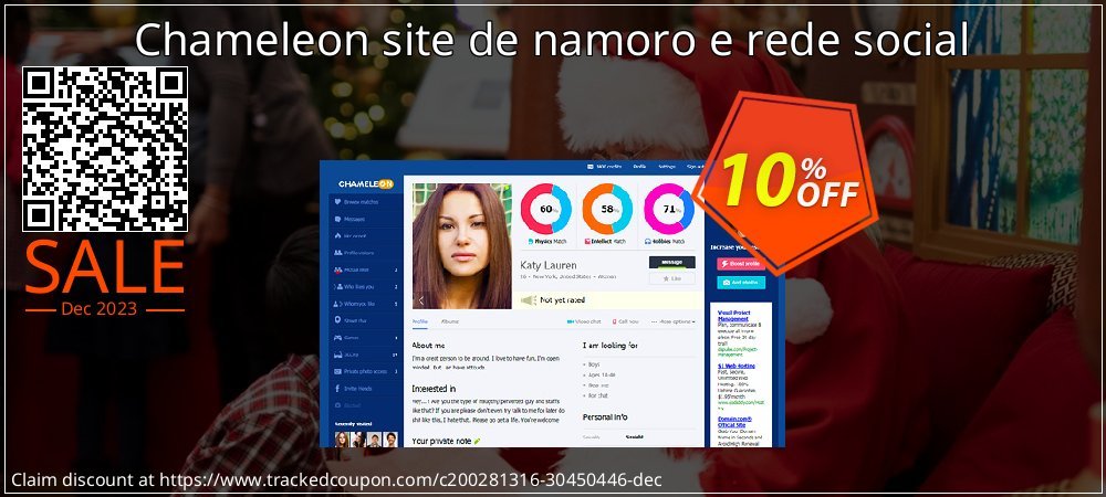 Chameleon site de namoro e rede social coupon on World Party Day super sale