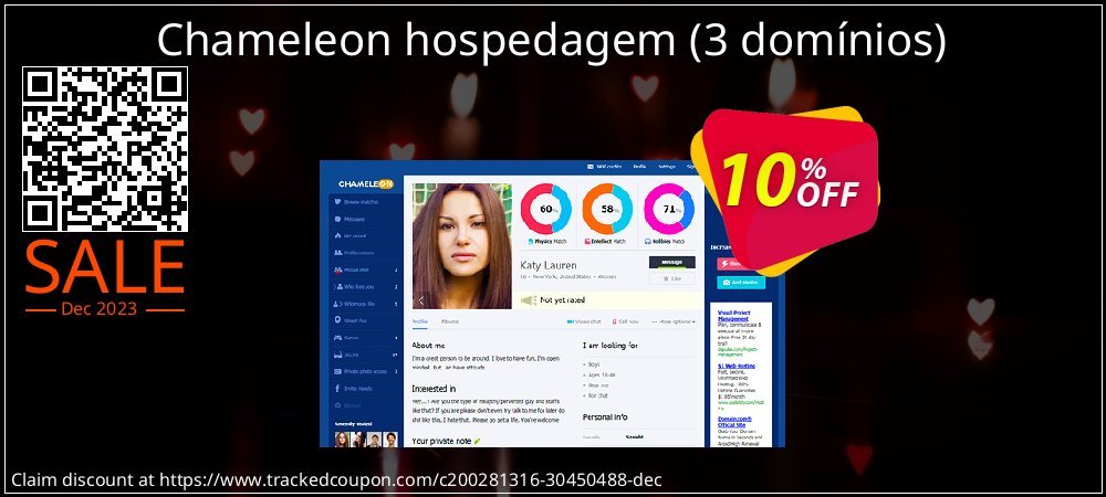 Chameleon hospedagem - 3 domínios  coupon on Constitution Memorial Day offering discount