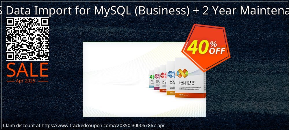 EMS Data Import for MySQL - Business + 2 Year Maintenance coupon on April Fools' Day offering discount