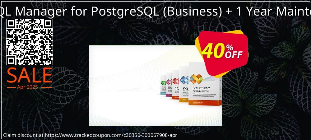 EMS SQL Manager for PostgreSQL - Business + 1 Year Maintenance coupon on Virtual Vacation Day promotions