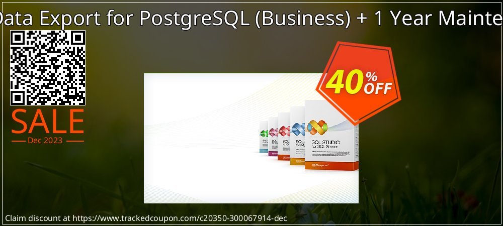 EMS Data Export for PostgreSQL - Business + 1 Year Maintenance coupon on New Year's Weekend discount