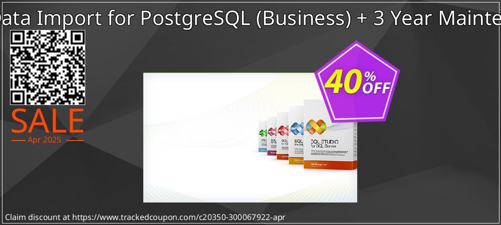 EMS Data Import for PostgreSQL - Business + 3 Year Maintenance coupon on April Fools' Day offering sales