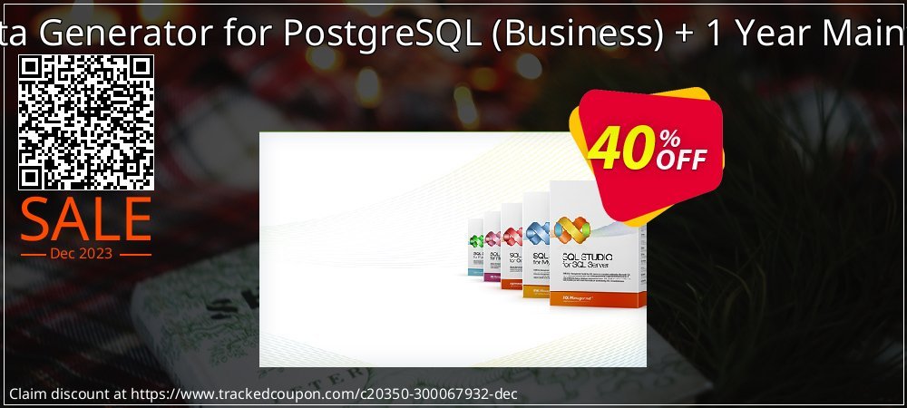 EMS Data Generator for PostgreSQL - Business + 1 Year Maintenance coupon on Happy New Year discount