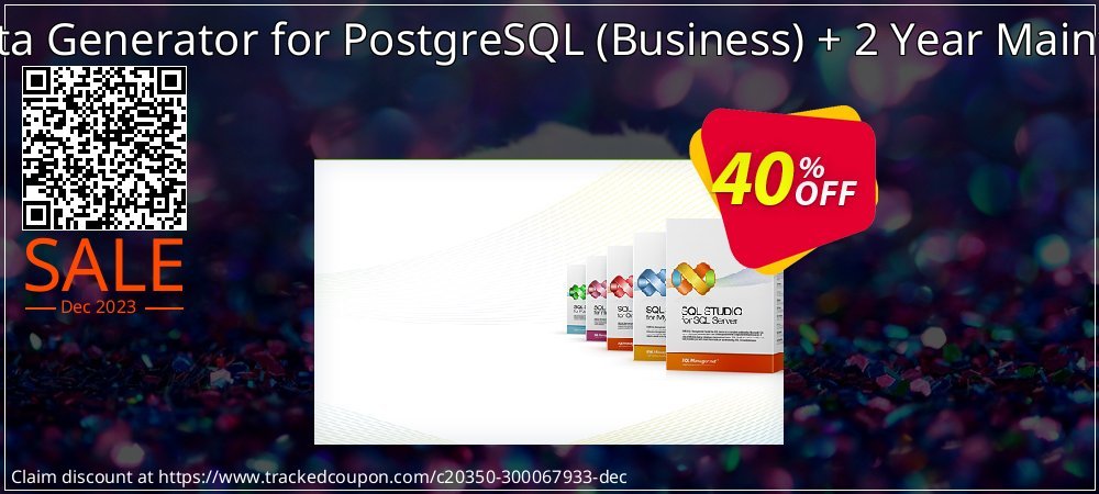 EMS Data Generator for PostgreSQL - Business + 2 Year Maintenance coupon on 	National Kissing Day sales