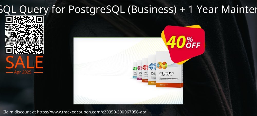 EMS SQL Query for PostgreSQL - Business + 1 Year Maintenance coupon on World Party Day discount