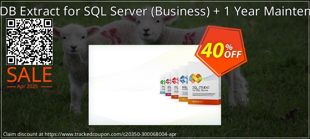 EMS DB Extract for SQL Server - Business + 1 Year Maintenance coupon on April Fools' Day offering sales