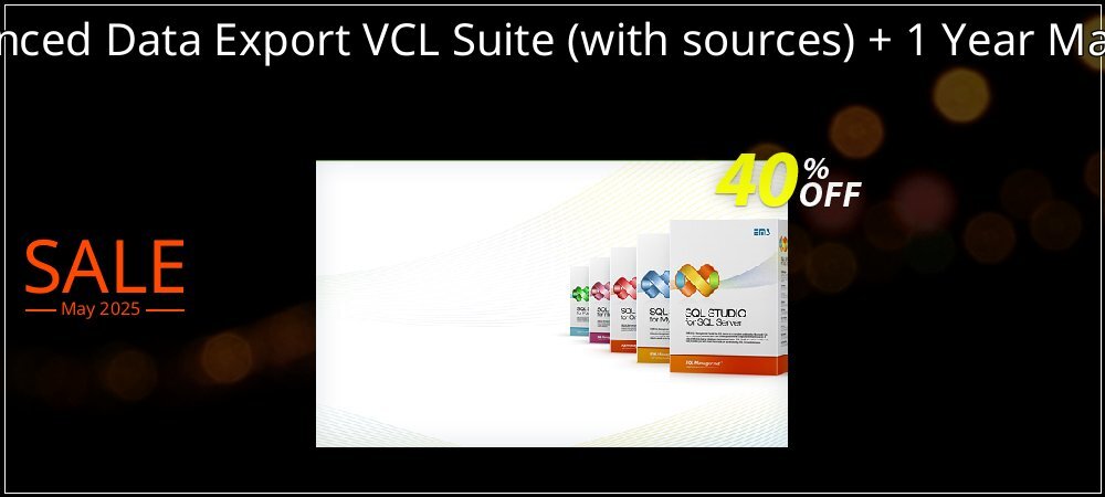 EMS Advanced Data Export VCL Suite - with sources + 1 Year Maintenance coupon on April Fools' Day super sale