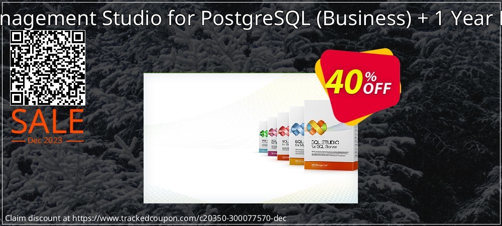EMS SQL Management Studio for PostgreSQL - Business + 1 Year Maintenance coupon on New Year's Day offer