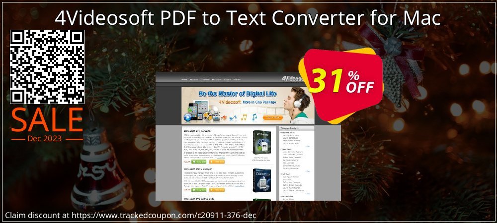 4Videosoft PDF to Text Converter for Mac coupon on World Party Day offering discount