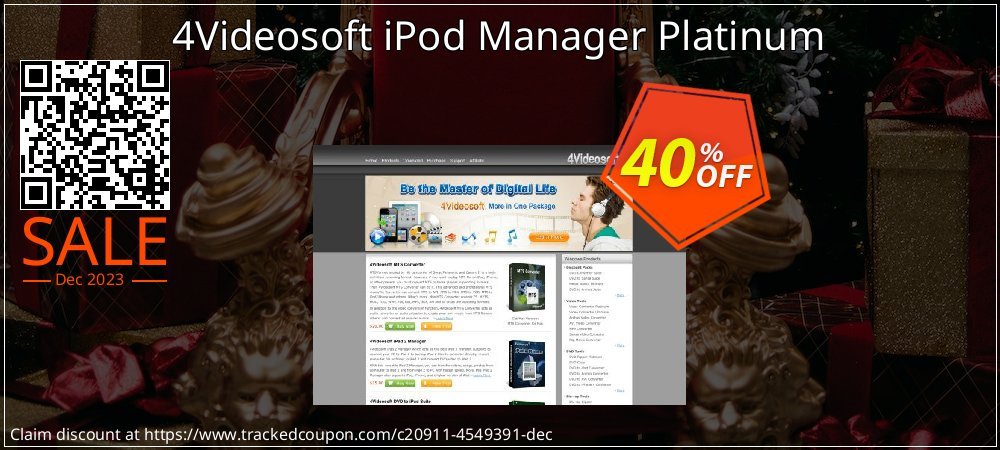4Videosoft iPod Manager Platinum coupon on World Party Day offering sales