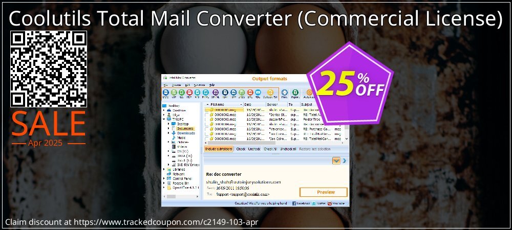 Coolutils Total Mail Converter - Commercial License  coupon on Easter Day offering discount