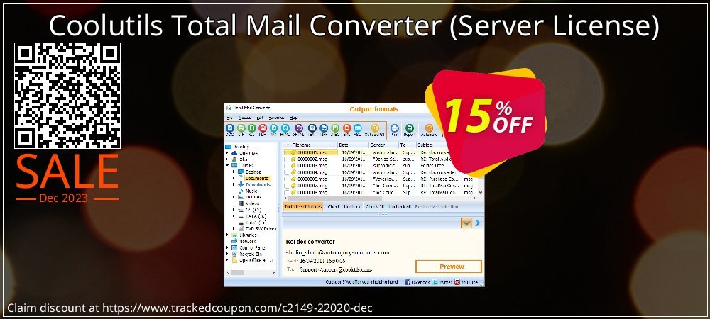 Get 15% OFF Coolutils Total Mail Converter (Server License) offering sales