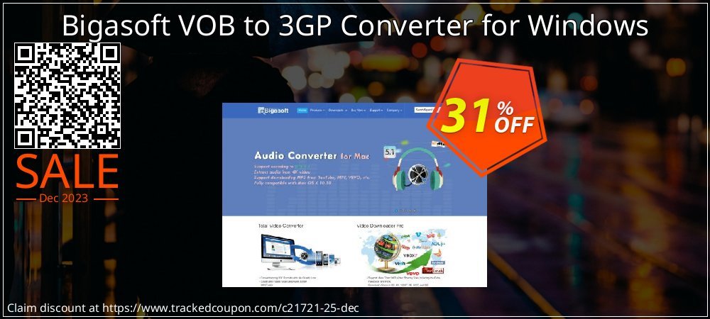 Bigasoft VOB to 3GP Converter for Windows coupon on National Walking Day offering discount