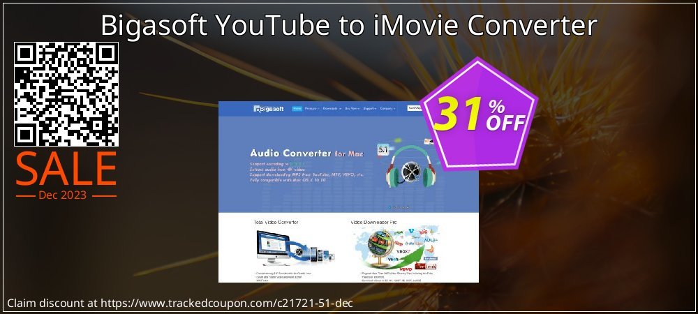 Bigasoft YouTube to iMovie Converter coupon on World Party Day discount