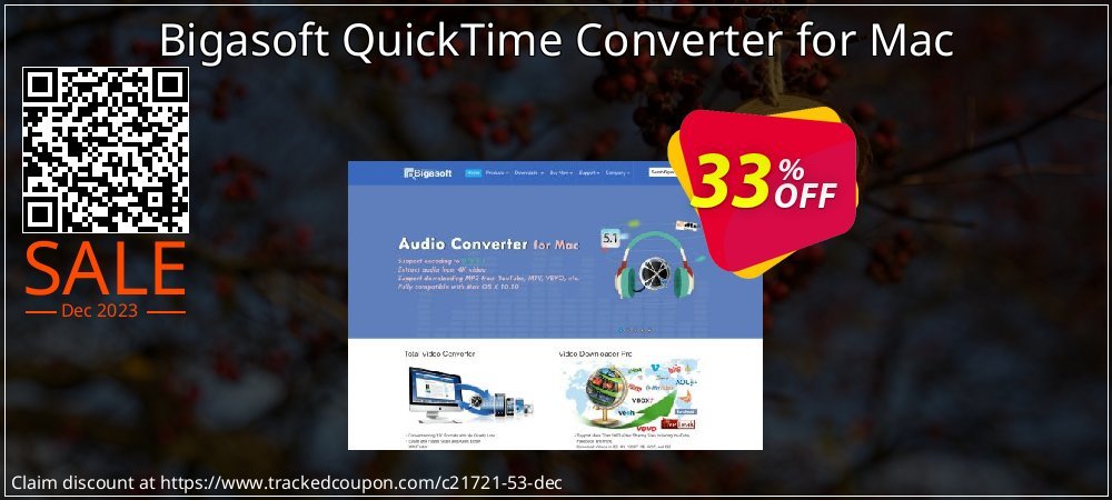Bigasoft QuickTime Converter for Mac coupon on Xmas Day offering discount