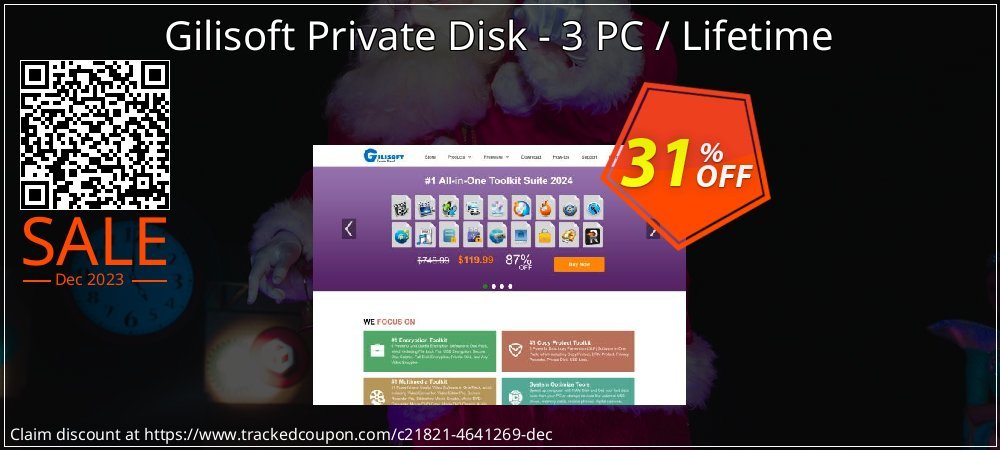 Gilisoft Private Disk - 3 PC / Lifetime coupon on World Password Day offering discount