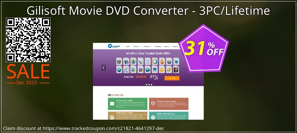 Gilisoft Movie DVD Converter - 3PC/Lifetime coupon on Working Day offering sales