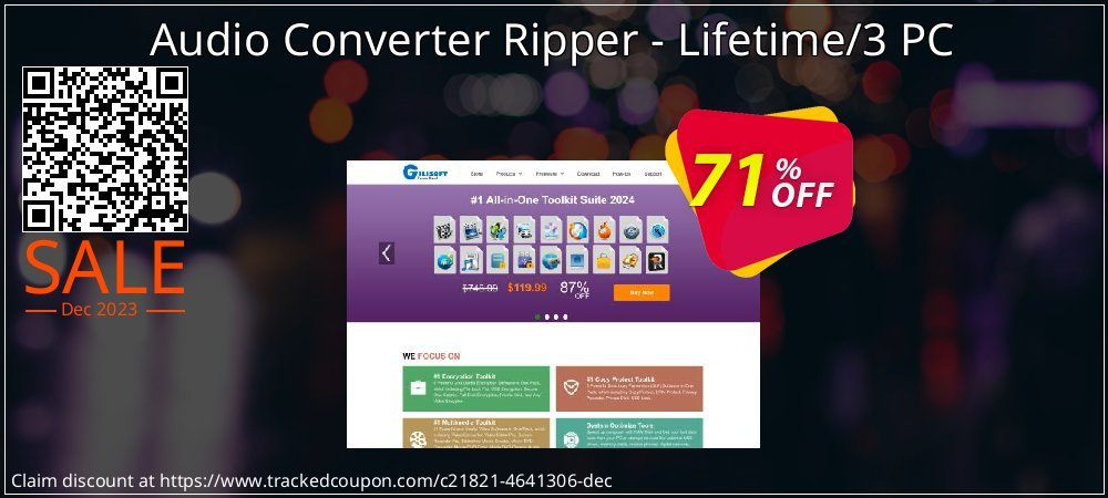 Audio Converter Ripper - Lifetime/3 PC coupon on World Party Day offering discount