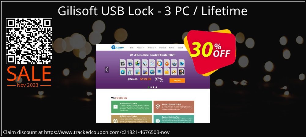 Gilisoft USB Lock - 3 PC / Lifetime coupon on Virtual Vacation Day deals