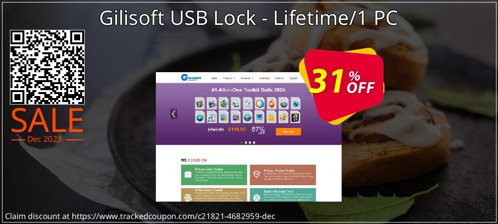 Gilisoft USB Lock - Lifetime/1 PC coupon on April Fools' Day offering discount