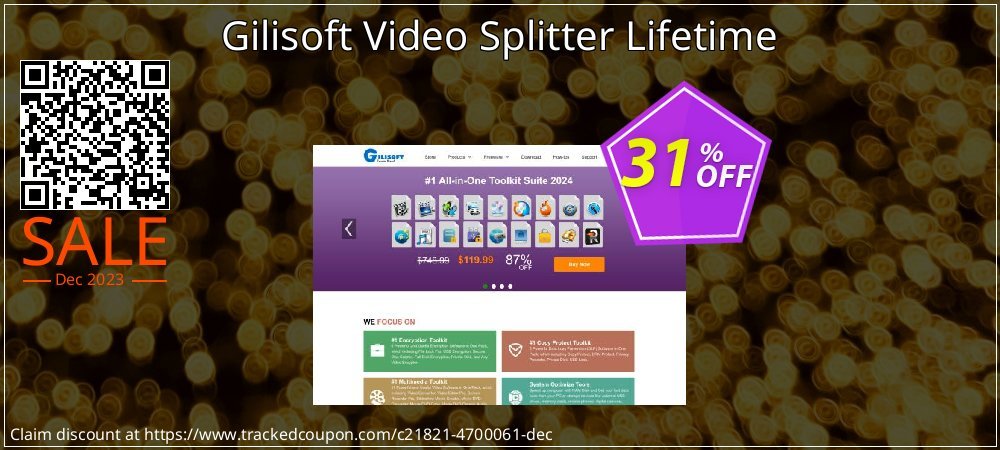 Gilisoft Video Splitter Lifetime coupon on Palm Sunday super sale
