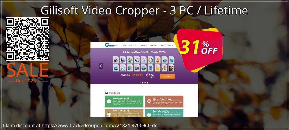 Gilisoft Video Cropper - 3 PC / Lifetime coupon on National Walking Day super sale