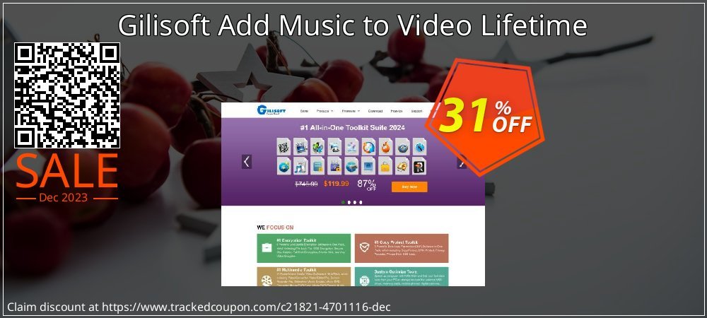 Gilisoft Add Music to Video Lifetime coupon on World Party Day sales