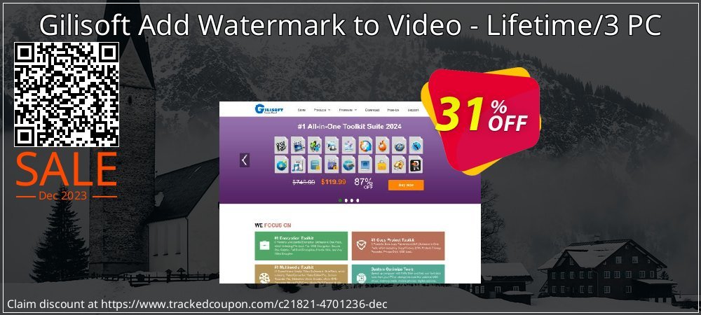Gilisoft Add Watermark to Video - Lifetime/3 PC coupon on World Party Day discount