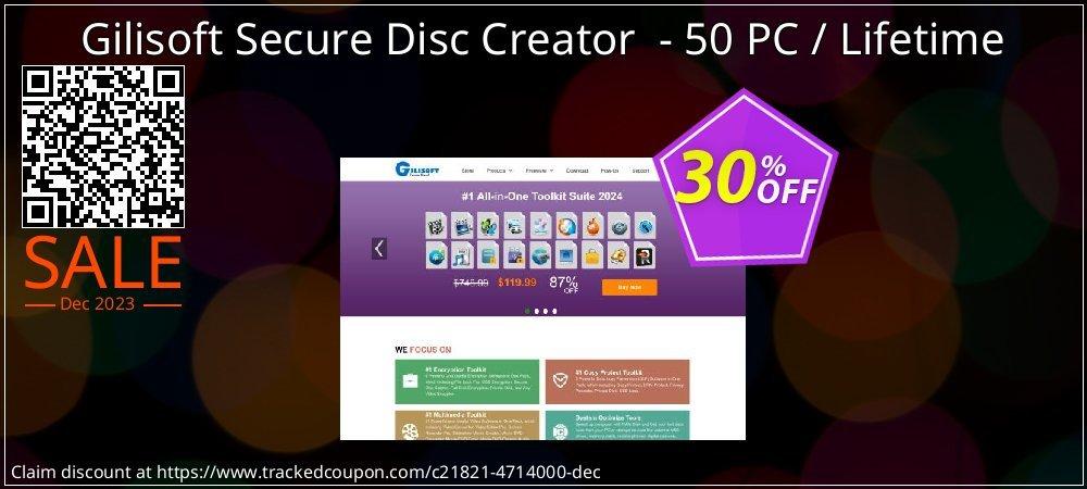 Gilisoft Secure Disc Creator  - 50 PC / Lifetime coupon on National Walking Day offering sales