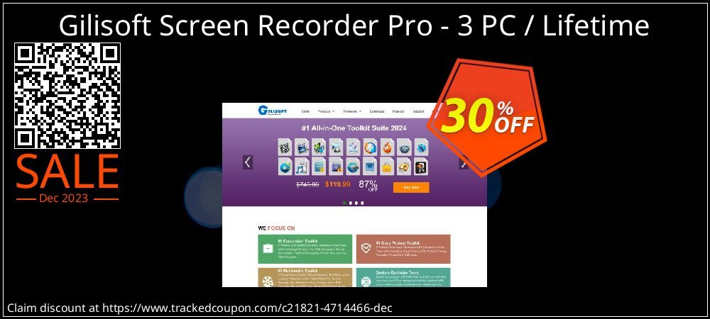 Gilisoft Screen Recorder Pro - 3 PC / Lifetime coupon on World Party Day discount