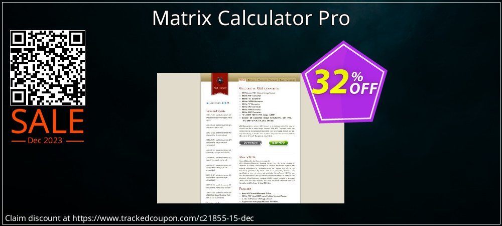 Get 30% OFF Matrix Calculator Pro offering sales