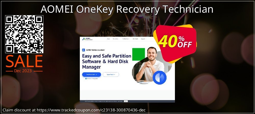 AOMEI OneKey Recovery Technician coupon on World Party Day offering sales