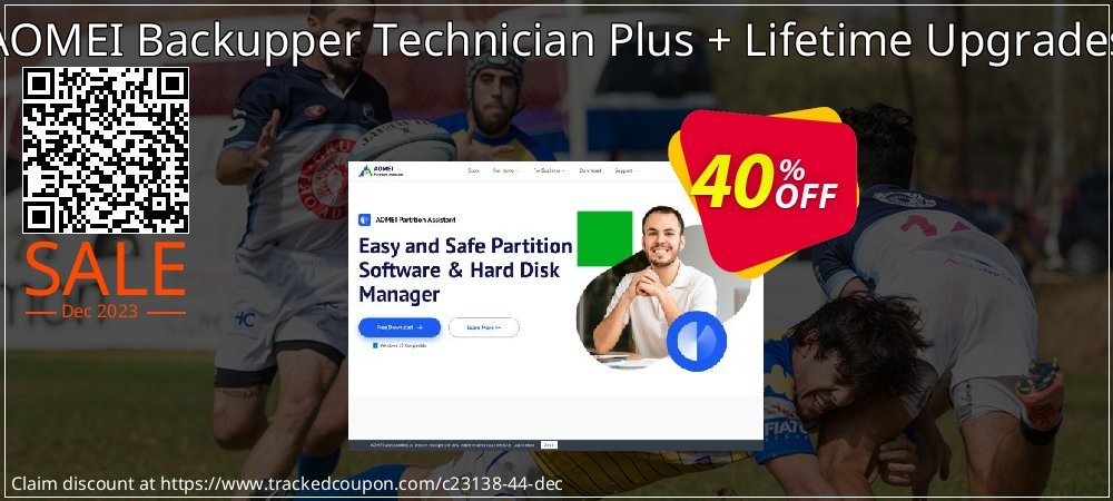 Get 40% OFF AOMEI Backupper Technician Plus + Lifetime Upgrades offering sales