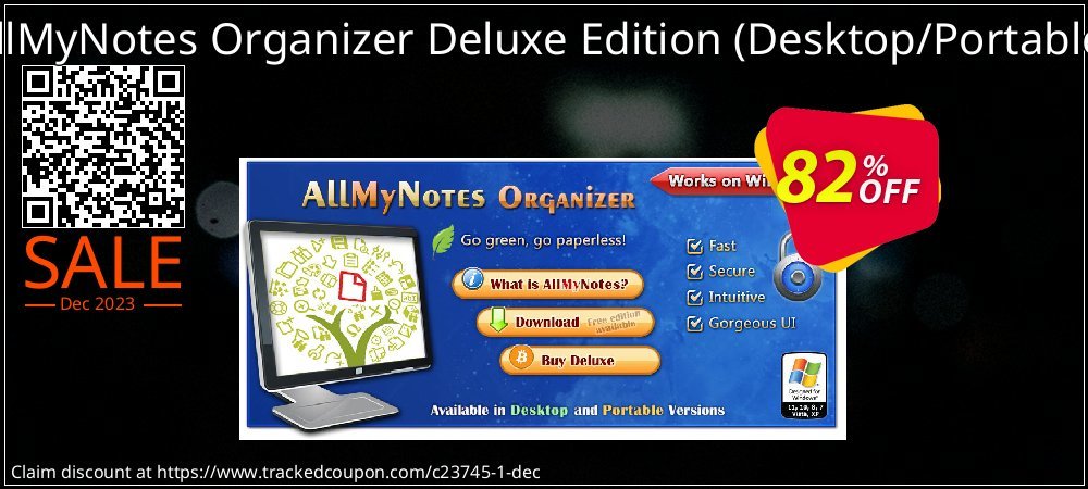 Get 82% OFF AllMyNotes Organizer Deluxe Edition (Desktop/Portable) offering sales
