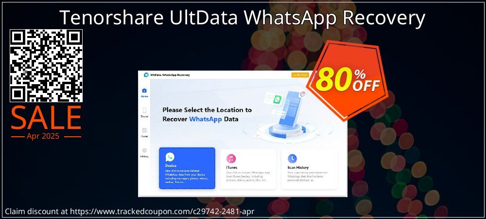 Tenorshare UltData WhatsApp Recovery coupon on World Party Day offering sales