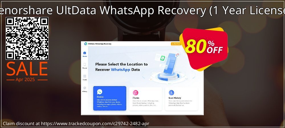 Tenorshare UltData WhatsApp Recovery - 1 Year License  coupon on April Fools' Day super sale