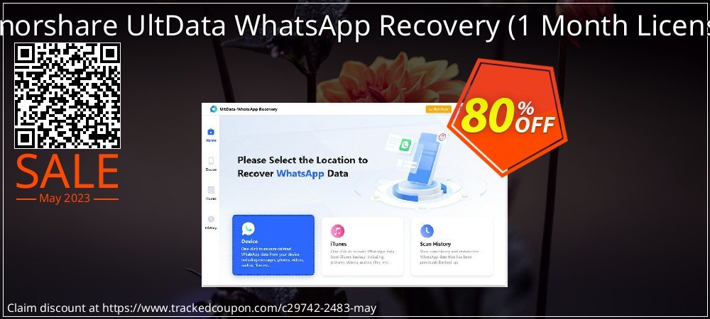 Tenorshare UltData WhatsApp Recovery - 1 Month License  coupon on Camera Day sales