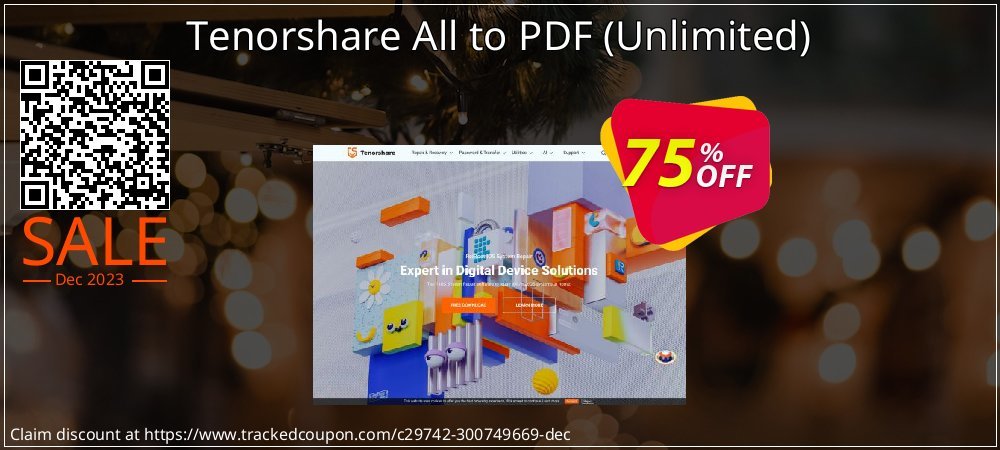 Tenorshare All to PDF - Unlimited  coupon on Earth Hour super sale