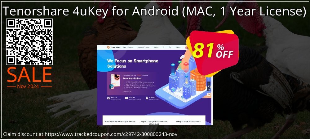 Tenorshare 4uKey for Android - MAC, 1 Year License  coupon on Easter Day deals