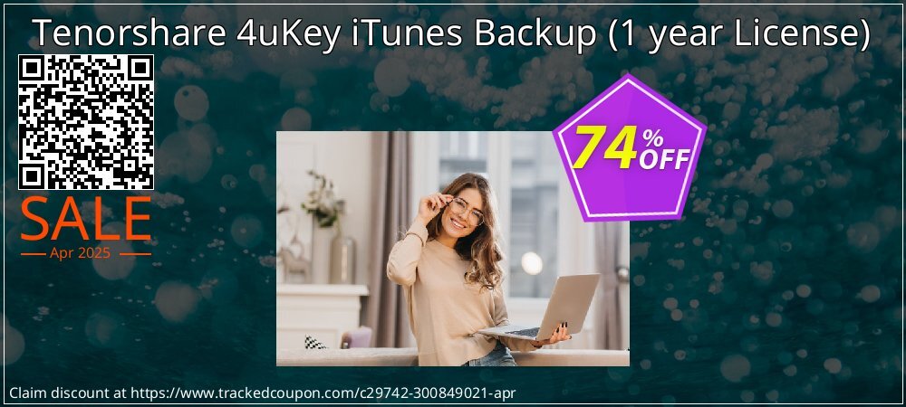 Tenorshare 4uKey iTunes Backup - 1 year License  coupon on National Loyalty Day sales