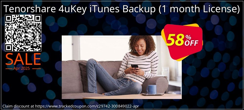 Tenorshare 4uKey iTunes Backup - 1 month License  coupon on Working Day deals