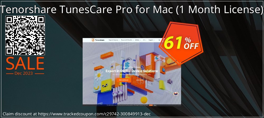 Tenorshare TunesCare Pro for Mac - 1 Month License  coupon on World Humanitarian Day offering discount