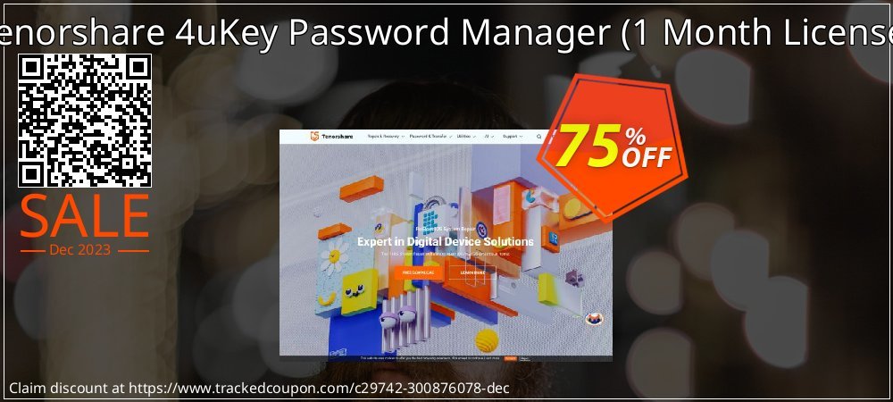 Tenorshare 4uKey Password Manager - 1 Month License  coupon on Mario Day deals